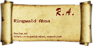 Ringwald Absa névjegykártya